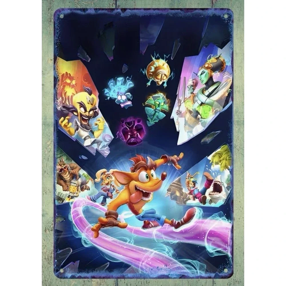 New CRASH BANDICOOT TIN METAL SIGN - 8